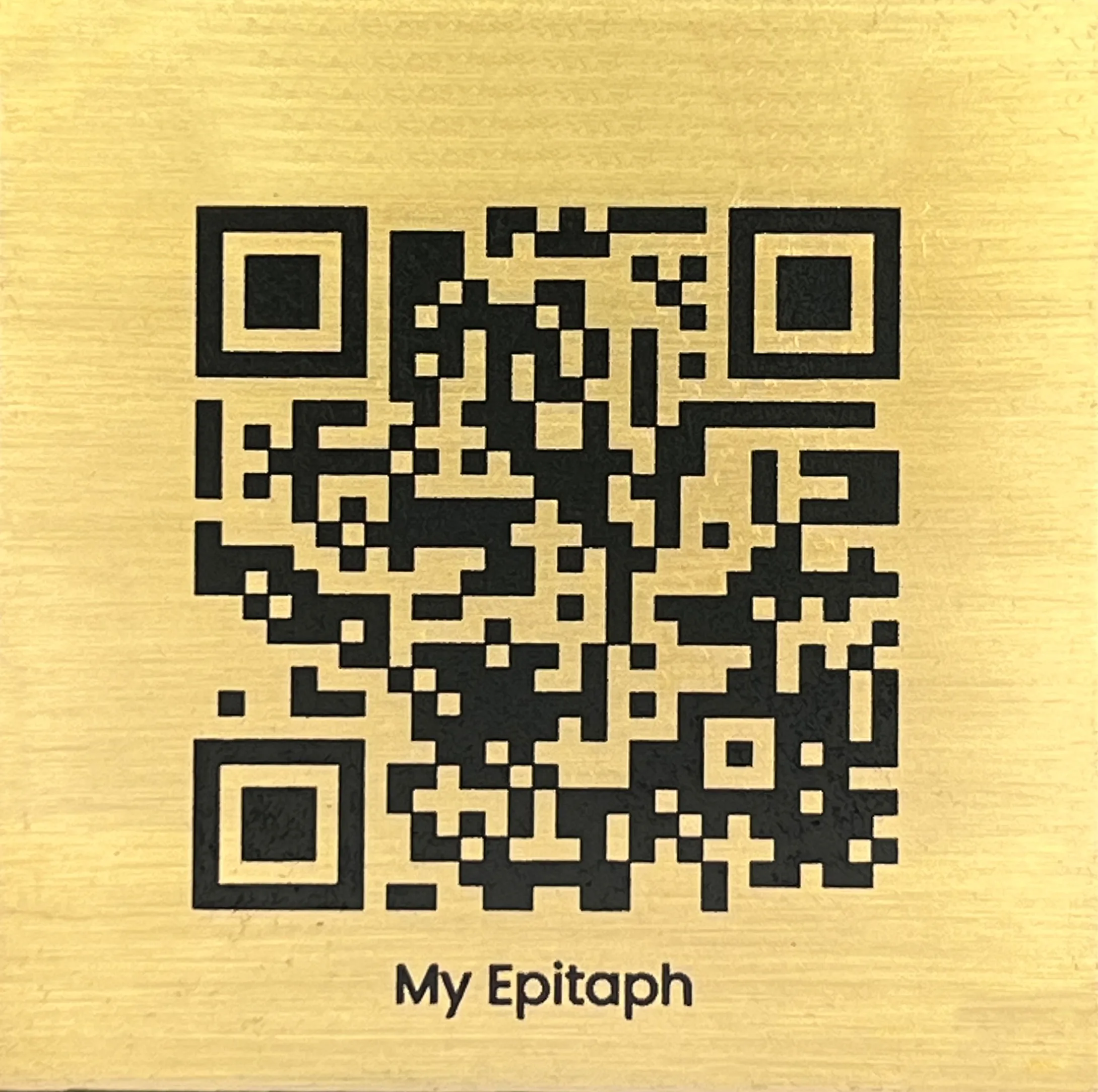 MyEpitaph brass QR code plaque